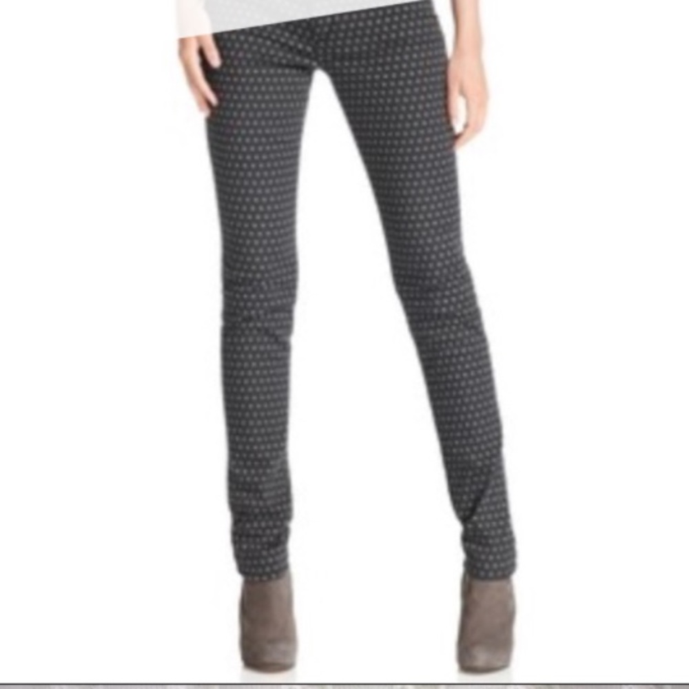 Else black grey polka dot denim skinny ankle jeans